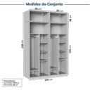 Ver imagem 3 de Guarda-roupa Modulado 4 Peças 8 Portas Jade CabeCasa MadeiraOriginals