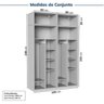 Guarda-roupa Modulado 4 Peças 8 Portas Jade CabeCasa MadeiraOriginals - 3