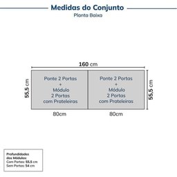 Guarda-roupa Modulado 4 Peças 8 Portas Jade CabeCasa MadeiraMadeira - 2