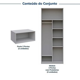 Guarda-roupa Modulado 4 Peças 8 Portas Jade CabeCasa MadeiraMadeira - 4