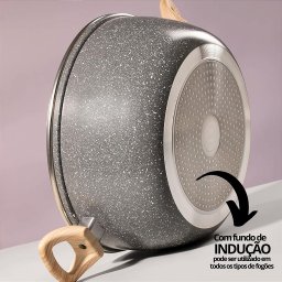 Conjunto Panelas Antiaderente Rev Cerâmica Indução Cinza 3pç - 2 Conjunto Panelas Antiaderente Rev Cerâmica Indução Cinza 3pç - 2