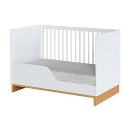 Quarto de Bebê 2 Pçs Berço e Cômoda Grande Coleção Cubo - Branco/plátano - 15