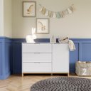 Ver imagem 6 de Quarto de Bebê 2 Pçs Berço e Cômoda Grande Coleção Cubo - Branco/plátano