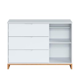 Quarto de Bebê 2 Pçs Berço e Cômoda Grande Coleção Cubo - Branco/plátano - 8