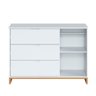 Quarto de Bebê 2 Pçs Berço e Cômoda Grande Coleção Cubo - Branco/plátano - 8
