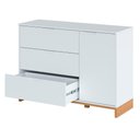 Ver imagem 7 de Quarto de Bebê 2 Pçs Berço e Cômoda Grande Coleção Cubo - Branco/plátano