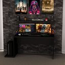Ver imagem 1 de Mesa Gamer Escrivaninha Office 140cm Preto