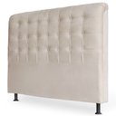 Ver imagem 1 de Cabeceira Estofada Cama Box Casal Louise 140cm Suede Marfim - Desk Design