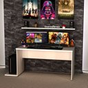 Ver imagem 1 de Mesa Gamer Escrivaninha Office 140cm Branco
