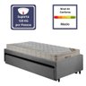 Bicama Box Solteiro Suede Cinza 88x188 com Dois Colchões Airtech Molas Ensacadas Ortobom - 6