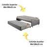 Bicama Box Solteiro Suede Cinza 88x188 com Dois Colchões Airtech Molas Ensacadas Ortobom - 9