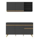 Ver imagem 7 de Armário de Cozinha Compacta Veneza Multimóveis MP2142.130 Preto