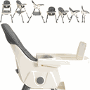 Ver imagem 3 de Cadeirinha de Alimentação Portatil Kiddo Papinha 2 em 1 Cinza