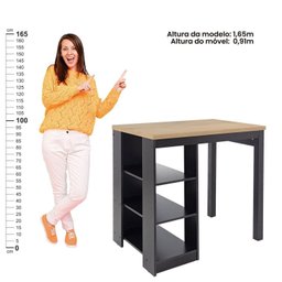 Balcão Ilha de Cozinha 90cm 3 Prateleiras - 5