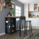 Ver imagem 2 de Balcão Ilha de Cozinha 90cm 3 Prateleiras
