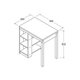 Balcão Ilha de Cozinha 90cm 3 Prateleiras - 6