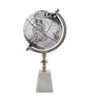 Globo Terrestre Decor em Aluminio e Pedra Branc e Prata 20cm - 1