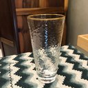 Ver imagem 3 de Copo Em Vidro Martelado Borda Dourada - Unidade Curto