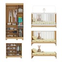 Ver imagem 5 de Quarto de Bebê Completo C/ Berço Americano 3 em 1 Colchão Fofura Multimóveis Mp4669 Madeirado/