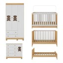 Ver mais imagens de Quarto de Bebê Completo C/ Berço Americano 3 em 1 Colchão Fofura Multimóveis Mp4669 Madeirado/