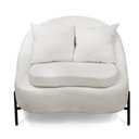 Ver imagem 1 de Poltrona Decorativa Orgânica Pé de Metal Preto Zaya Bouclê Off White C05 - D’Rossi