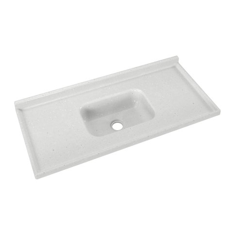 Pia de Cozinha em Mármore Sintético com Furação para Válvula Americana 120CMX55CM Aj Rorato Gelo