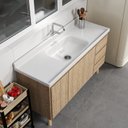 Ver imagem 2 de Pia de Cozinha em Mármore Sintético com Furação para Válvula Americana 120CMX55CM Aj Rorato Gelo