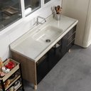 Ver imagem 2 de Pia de Cozinha em Mármore Sintético com Furação para Válvula Americana 120CMX55CM Aj Rorato Travertino