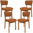 Ver imagem 1 de Kit 04 Cadeiras para Sala de Jantar Cozinha Living Estofada Dara L02 Bouclê Terracota - Lyam Decor
