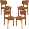 Kit 04 Cadeiras para Sala de Jantar Cozinha Living Estofada Dara L02 Bouclê Terracota - Lyam Decor - 1