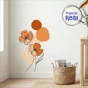 Ver imagem 2 de Adesivo Floral Boho Laranja Estilo Nórdico 50x90 Minimalista Abstrato