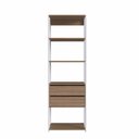 Ver imagem 2 de Closet Modulado Guarda Roupa Roupeiro Quarto Casal 5 Prateleiras 2 Gavetas Branco Marrom Madeira