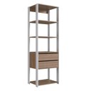 Ver imagem 3 de Closet Modulado Guarda Roupa Roupeiro Quarto Casal 5 Prateleiras 2 Gavetas Branco Marrom Madeira