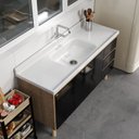 Ver imagem 2 de Pia de Cozinha em Mármore Sintético com Furação para Válvula Americana 150CMX55CM Aj Rorato Gelo