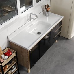 Pia de Cozinha em Mármore Sintético com Furação para Válvula Americana 150cmx55cm AJ Rorato - 2