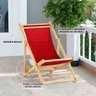 Cadeira Espreguiçadeira Dobrável Madeira Maciça Natural - 2