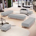 Ver imagem 2 de Kit 02 Puffs Decorativo Sala de Estar Bali W01 Pés Palito 170x60cm Bouclê Cinza - Lyam Decor