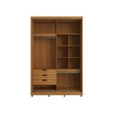 Ver imagem 4 de Guarda-Roupa 2 Portas de Correr com Espelho e 03 Gavetas em 100% MDF Thales Marrom/Nature