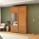 Ver imagem 1 de Guarda-Roupa 2 Portas de Correr com Espelho e 03 Gavetas em 100% MDF Thales Marrom/Nature
