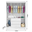 Ver imagem 4 de Guarda Roupa Infantil 4 Portas 3 Gavetas Amora P04 Branco - Mpozenato