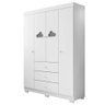 Guarda Roupa Infantil 4 Portas 3 Gavetas Amora P04 Branco - Mpozenato - 1