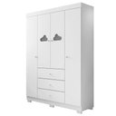 Ver imagem 1 de Guarda Roupa Infantil 4 Portas 3 Gavetas Amora P04 Branco - Mpozenato