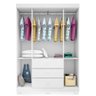 Guarda Roupa Infantil 4 Portas 3 Gavetas Amora P04 Branco - Mpozenato - 5