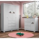 Ver imagem 2 de Guarda Roupa Infantil 4 Portas 3 Gavetas Amora P04 Branco - Mpozenato
