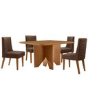 Ver imagem 2 de Mesa de Jantar Evora 90cm Mdf Canto Copo e com 4 Cadeiras Safira