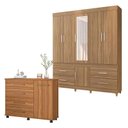 Ver imagem 1 de Cômoda Flora e Guarda Roupa Casal Guarujá Amêndola Touch - Demóbile