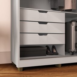 Guarda-roupa 2 Portas de Correr com Espelho e 03 Gavetas em 100% Mdf Thales - 8