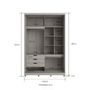 Ver imagem 4 de Guarda-roupa 2 Portas de Correr com Espelho e 03 Gavetas em 100% Mdf Thales