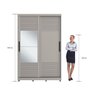 Guarda-roupa 2 Portas de Correr com Espelho e 03 Gavetas em 100% Mdf Thales - 5