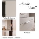 Ver imagem 6 de Kit 20 Puxadores Drop 20cm Alumínio Sobrepor para Móveis e Gavetas Branco